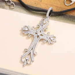 KissICON KissIcon 925 Silver Plated Cross Necklace Dainty Zircon
