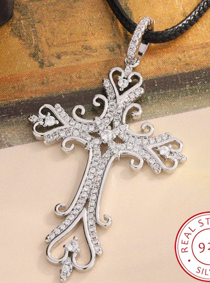 KissICON KissIcon 925 Silver Plated Cross Necklace Dainty Zircon