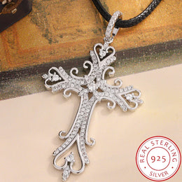 KissICON KissIcon 925 Silver Plated Cross Necklace Dainty Zircon