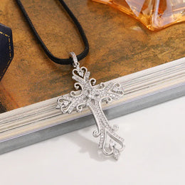 KissICON KissIcon 925 Silver Plated Cross Necklace Dainty Zircon