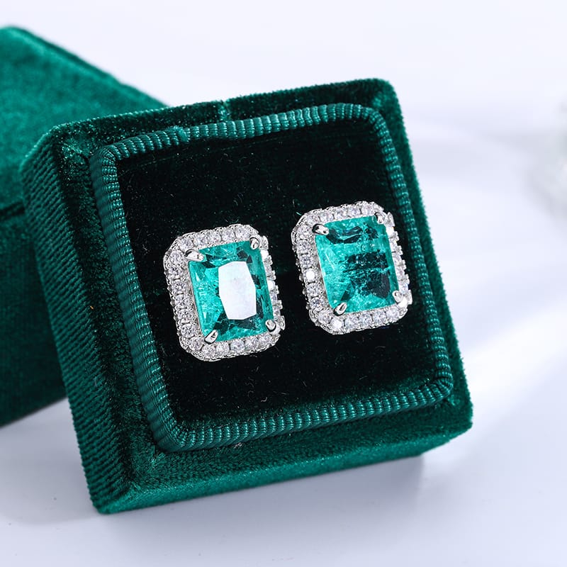 KissICON KissIcon 925 Silver Plated Earrings - Shiny Green Zircon