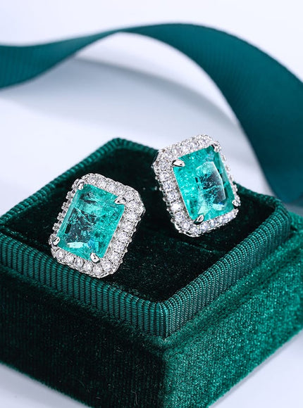 KissICON KissIcon 925 Silver Plated Earrings - Shiny Green Zircon