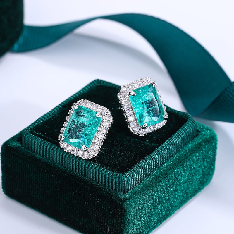 KissICON KissIcon 925 Silver Plated Earrings - Shiny Green Zircon