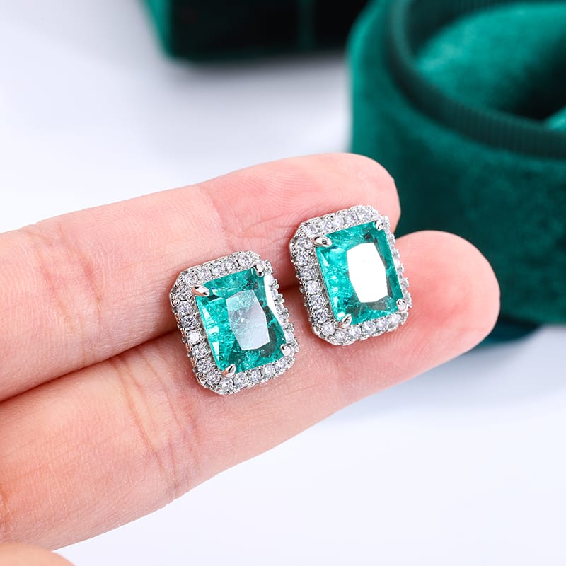 KissICON KissIcon 925 Silver Plated Earrings - Shiny Green Zircon