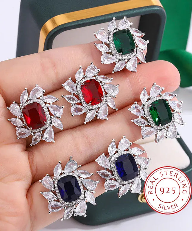 KissICON KissIcon 925 Silver Plated Earrings Women - Shiny Zircon
