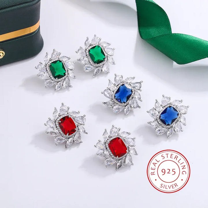 KissIcon 925 Silver Plated Earrings Women - Shiny Zircon