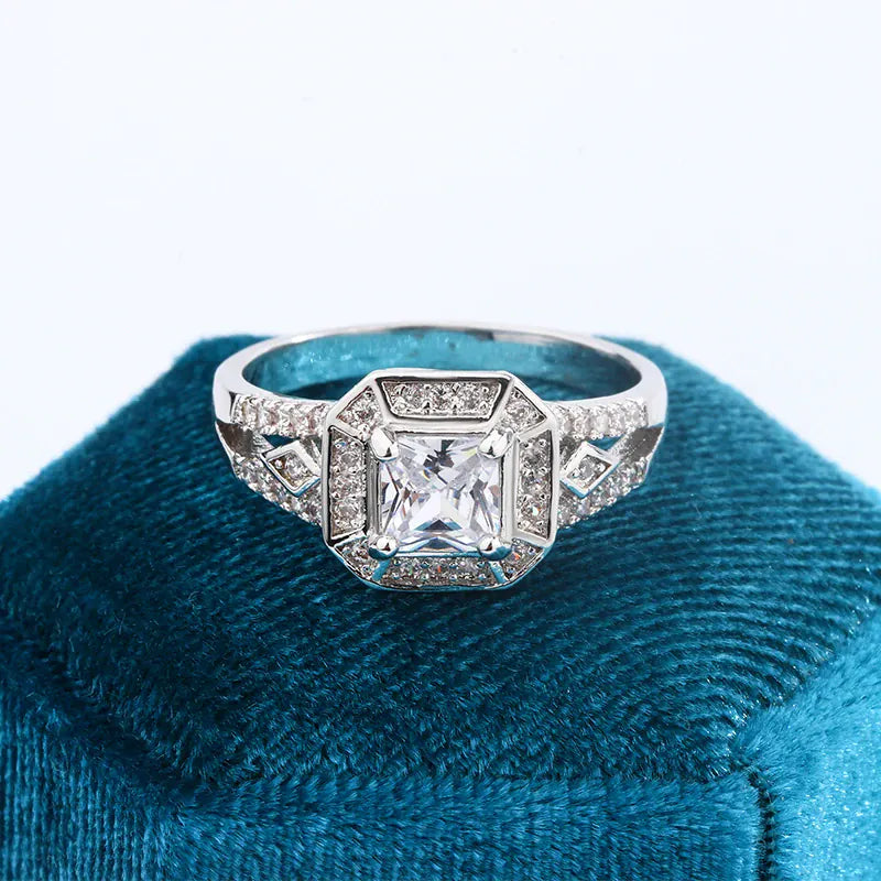 KissICON KissIcon 925 Silver Plated Hip Hop Diamond Ring - Punk Gift