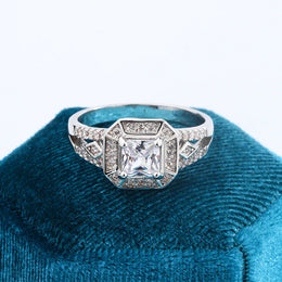 KissICON KissIcon 925 Silver Plated Hip Hop Diamond Ring - Punk Gift