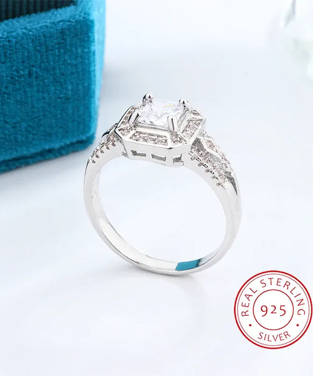 KissICON KissIcon 925 Silver Plated Hip Hop Diamond Ring - Punk Gift