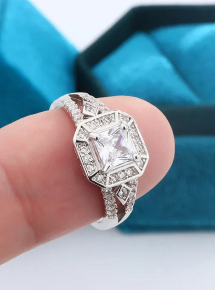 KissICON KissIcon 925 Silver Plated Hip Hop Diamond Ring - Punk Gift