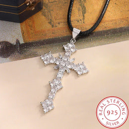 KissICON KissIcon 925 Silver Plated Necklace - Cross Zircon Pendant