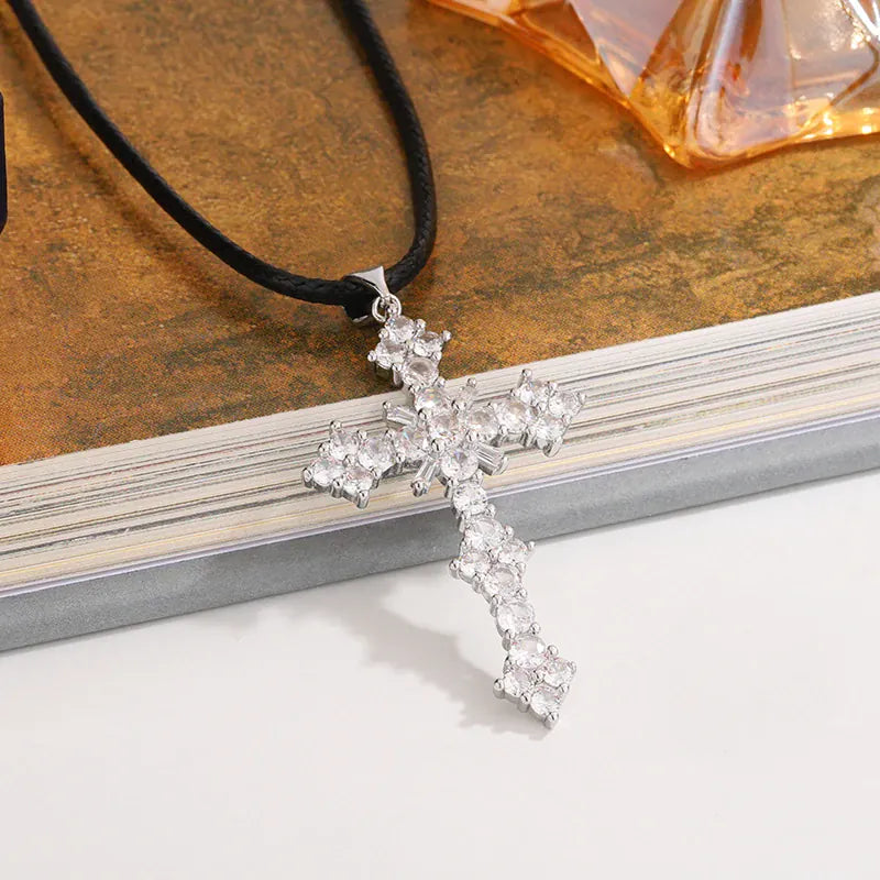 KissICON KissIcon 925 Silver Plated Necklace - Cross Zircon Pendant