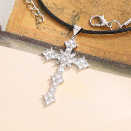 KissICON KissIcon 925 Silver Plated Necklace - Cross Zircon Pendant