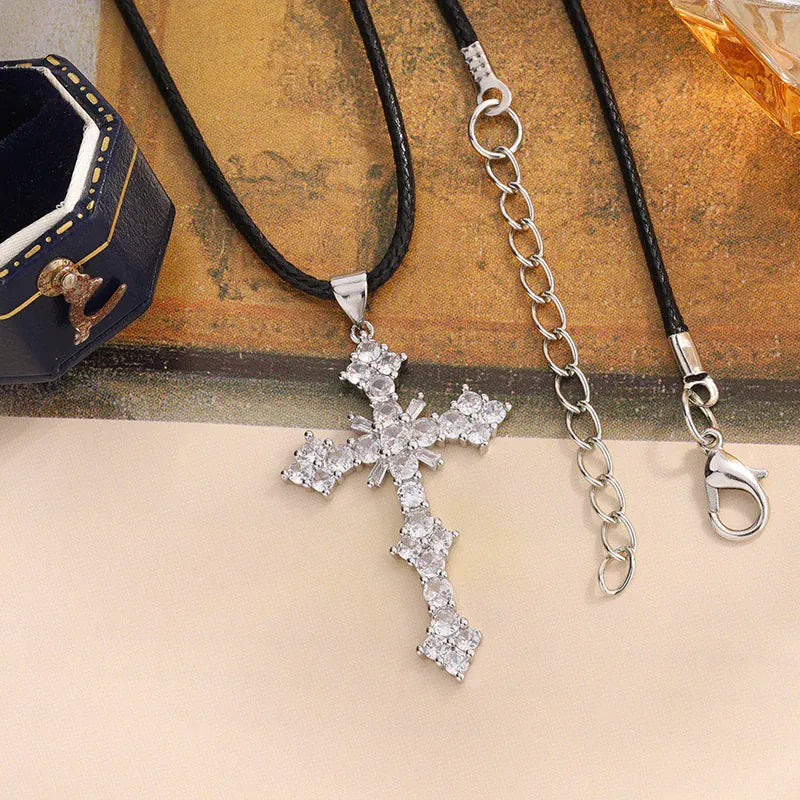 KissICON KissIcon 925 Silver Plated Necklace - Cross Zircon Pendant