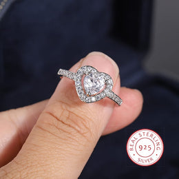 KissICON KissIcon 925 Silver Plated Ring For Women Heart Zircon