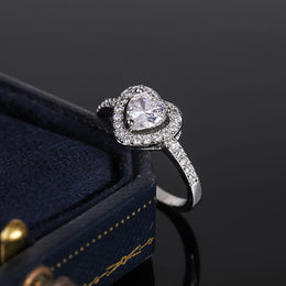 KissICON KissIcon 925 Silver Plated Ring For Women Heart Zircon