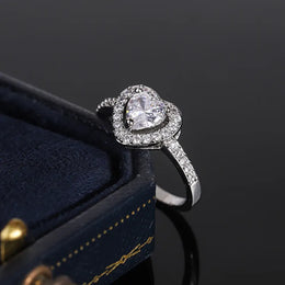 KissICON KissIcon 925 Silver Plated Ring For Women Heart Zircon