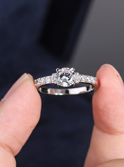KissICON KissIcon 925 Silver Plated Zircon Ring - Classic Shine