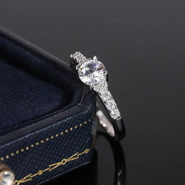 KissICON KissIcon 925 Silver Plated Zircon Ring - Classic Shine