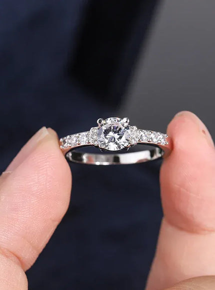 KissICON KissIcon 925 Silver Plated Zircon Ring - Classic Shine
