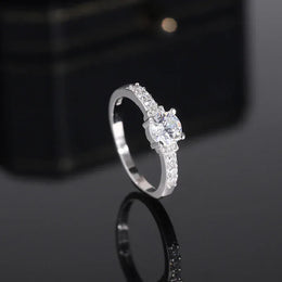 KissICON KissIcon 925 Silver Plated Zircon Ring - Classic Shine