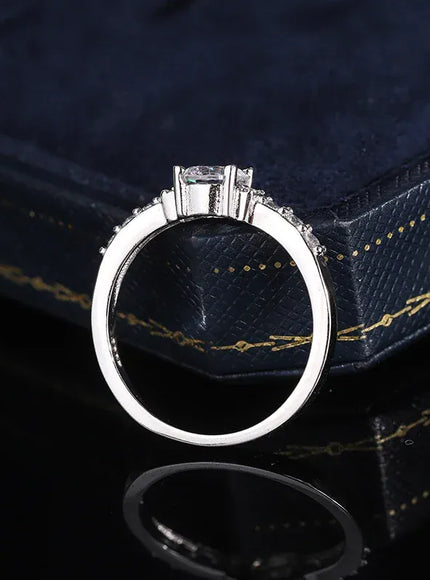 KissICON KissIcon 925 Silver Plated Zircon Ring - Classic Shine