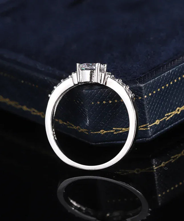 KissICON KissIcon 925 Silver Plated Zircon Ring - Classic Shine