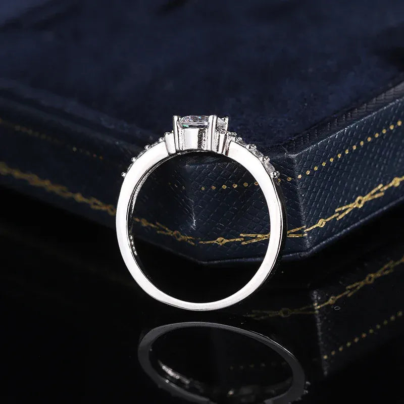 KissICON KissIcon 925 Silver Plated Zircon Ring - Classic Shine