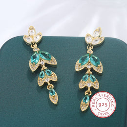 KissICON KissIcon 925 Silver Zircon Earrings - Elegant Long Tassels