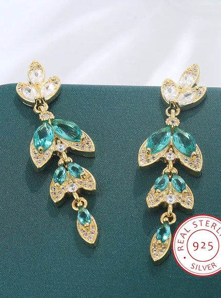 KissICON KissIcon 925 Silver Zircon Earrings - Elegant Long Tassels