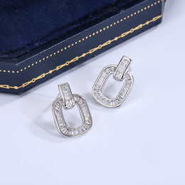KissICON KissIcon 925 Silver Zircon Geometric Earrings - Party Ready