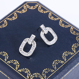 KissICON KissIcon 925 Silver Zircon Geometric Earrings - Party Ready