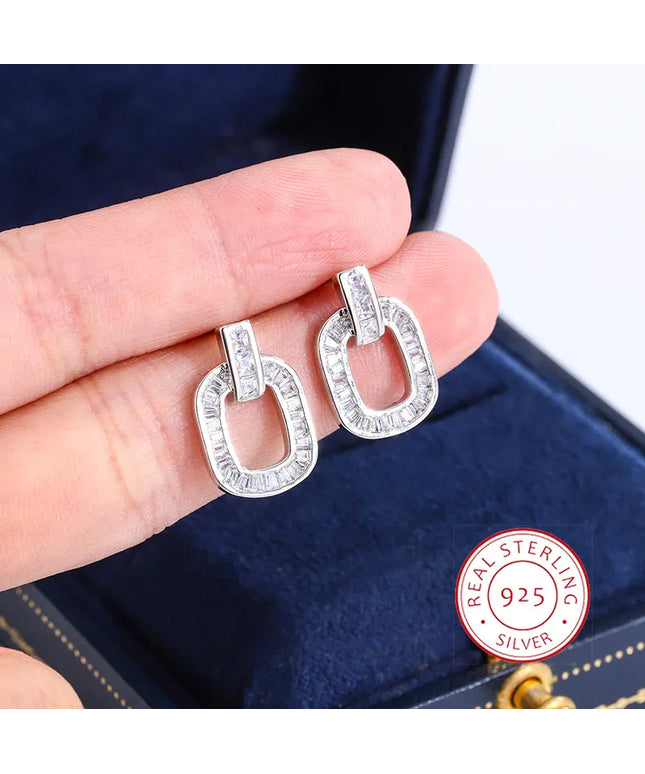 KissICON KissIcon 925 Silver Zircon Geometric Earrings - Party Ready