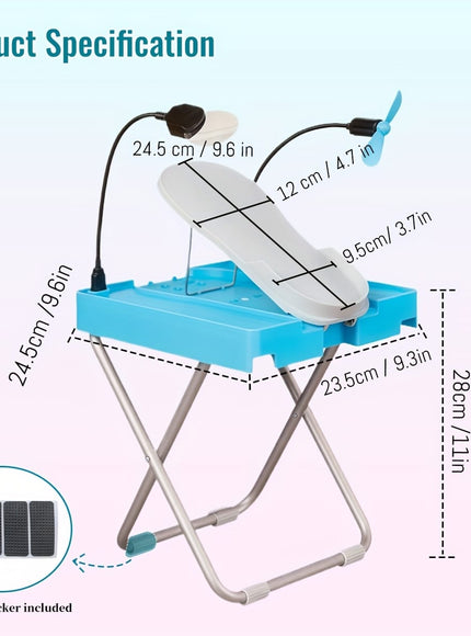 KissICON KissIcon ABS Pedicure Stool With LED Magnifier And
