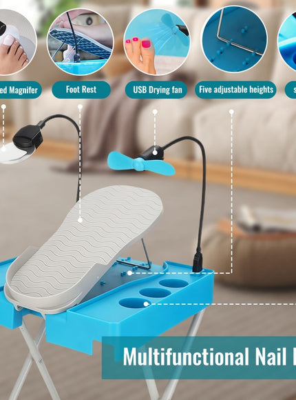 KissICON KissIcon ABS Pedicure Stool With LED Magnifier And