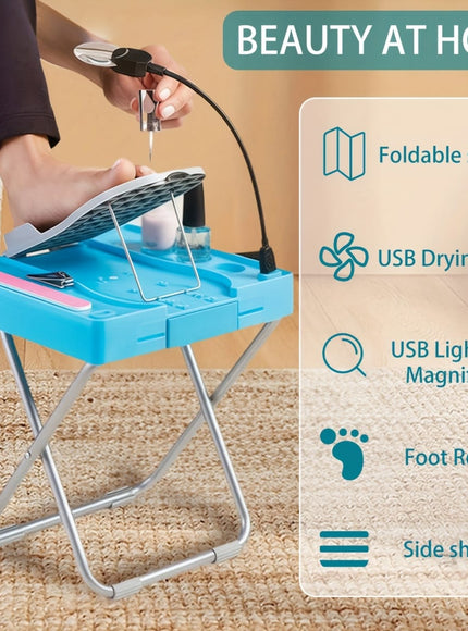 KissICON KissIcon ABS Pedicure Stool With LED Magnifier And
