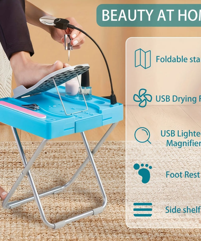 KissICON KissIcon ABS Pedicure Stool With LED Magnifier And