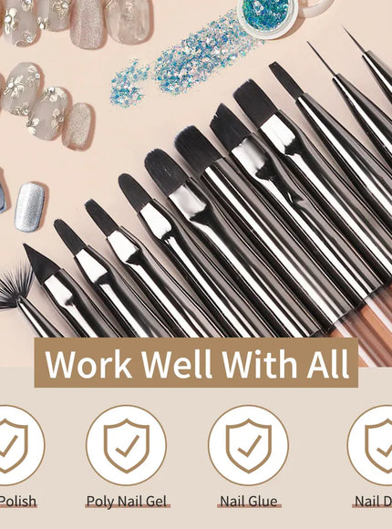 KissICON KissIcon Acrylic Nail Art Brush Set - Professional