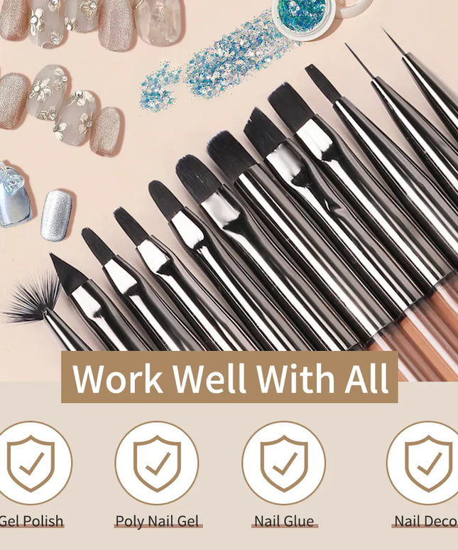 KissICON KissIcon Acrylic Nail Art Brush Set - Professional
