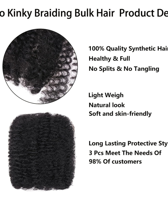 KissICON KissIcon Afro Kinky Curly Braiding Hair 16In -
