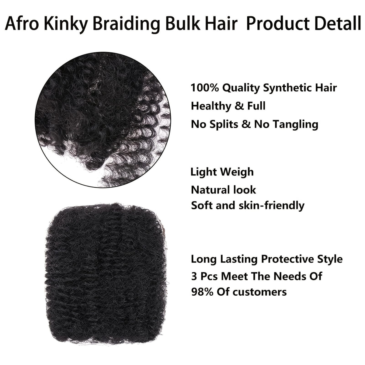 KissICON KissIcon Afro Kinky Curly Braiding Hair 16In -