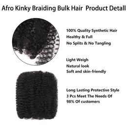 KissICON KissIcon Afro Kinky Curly Braiding Hair 16In -