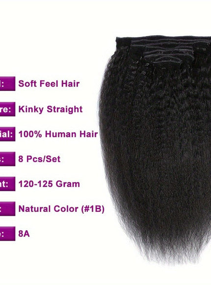 KissICON KissIcon Afro Kinky Straight ClipIns Hair Extensions Remy