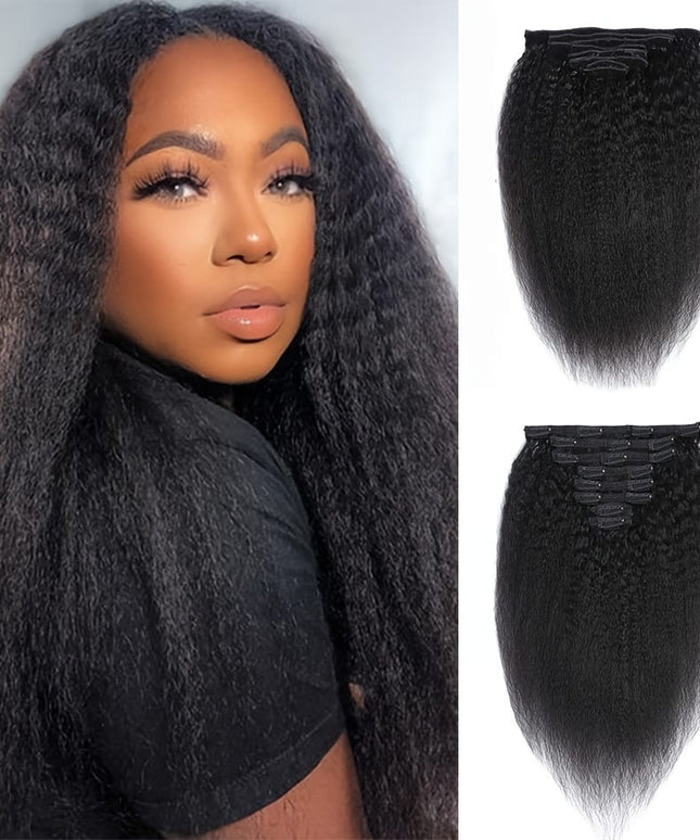 KissICON KissIcon Afro Kinky Straight ClipIns Hair Extensions Remy