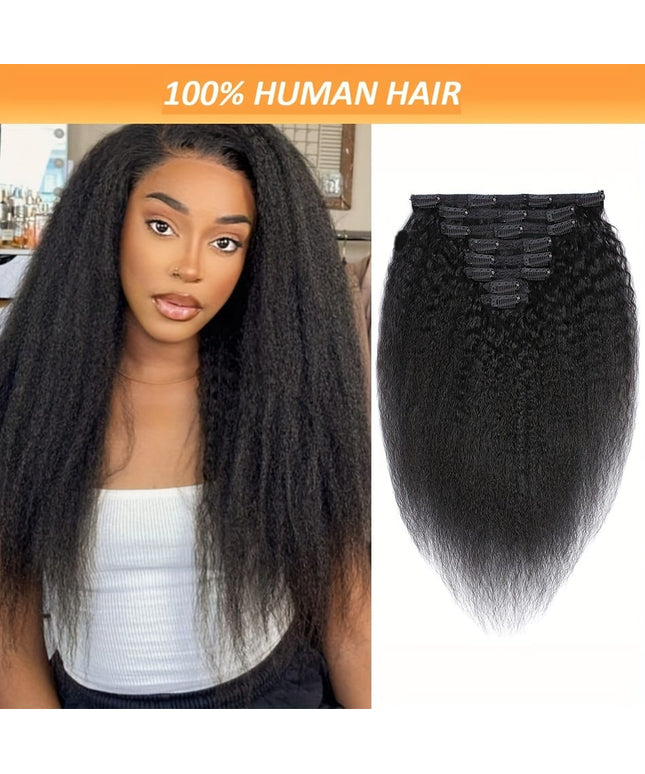 KissICON KissIcon Afro Kinky Straight ClipIns Hair Extensions Remy