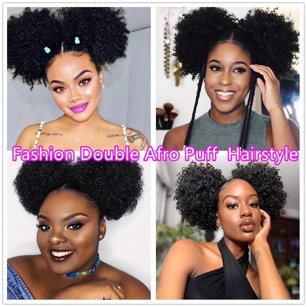 KissICON KissIcon Afro Puff Drawstring Ponytails - Natural Look