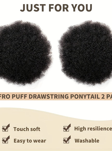 KissICON KissIcon Afro Puff Drawstring Ponytails - Natural Look