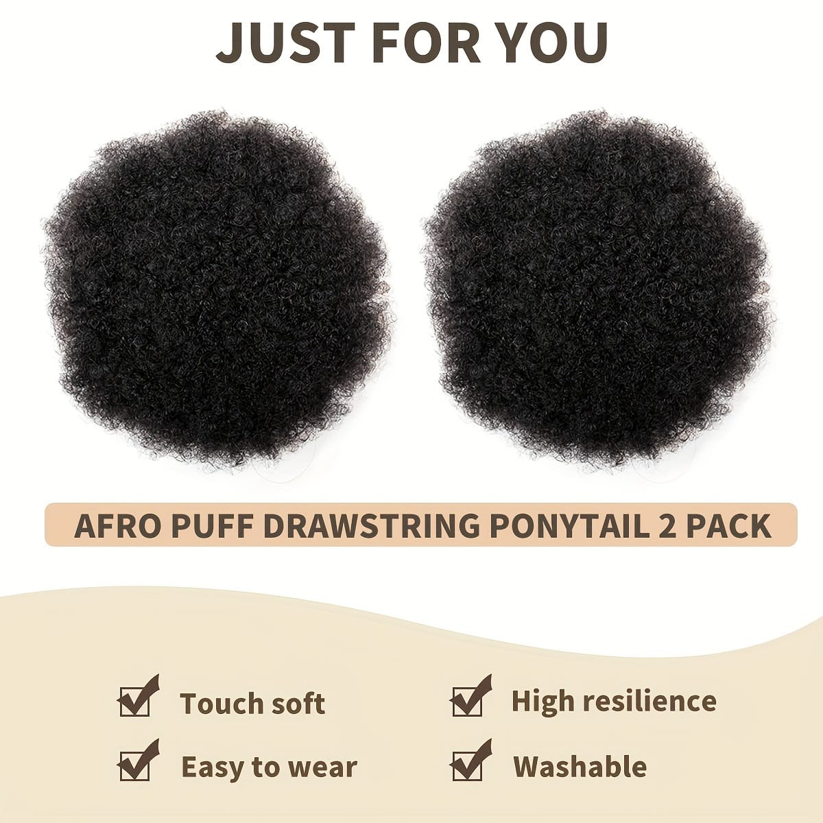 KissICON KissIcon Afro Puff Drawstring Ponytails - Natural Look