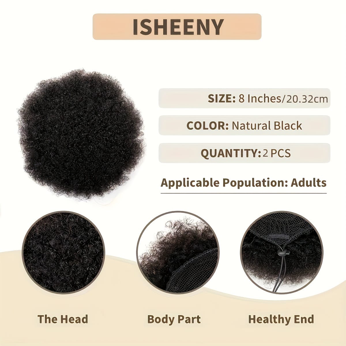 KissICON KissIcon Afro Puff Drawstring Ponytails - Natural Look