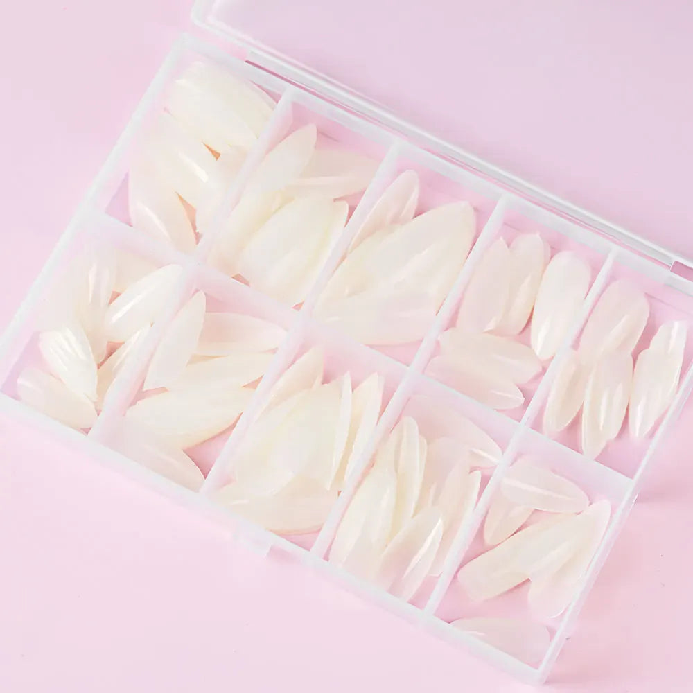 KissICON KissIcon Almond Nails Set - Red White Glossy
